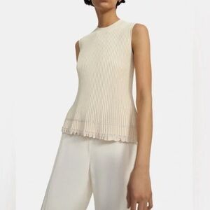 Theory Shell Eco Knit Ribbed Top size P